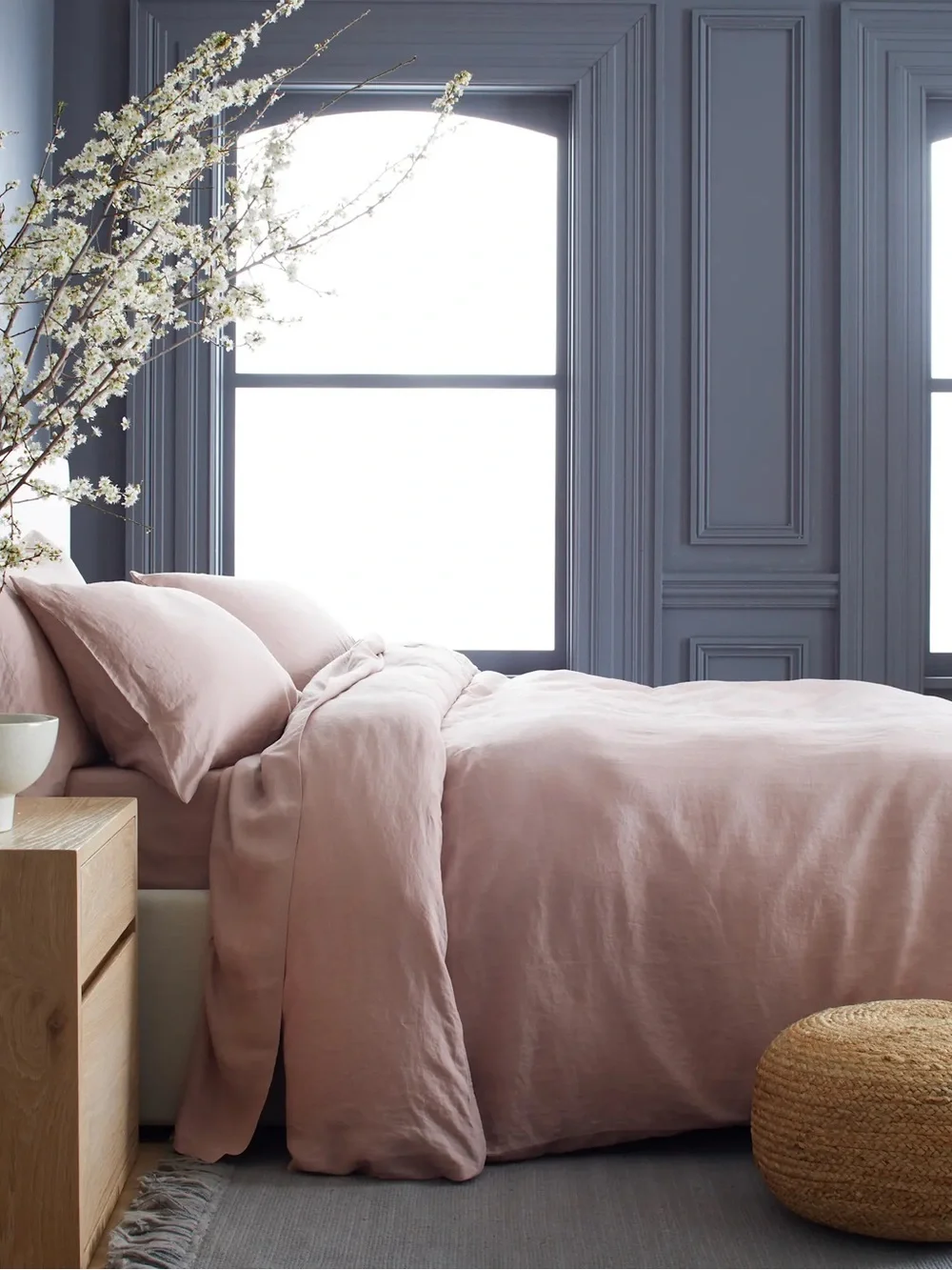 Quince European Linen Duvet Cover King Cal King Dusty Mauve